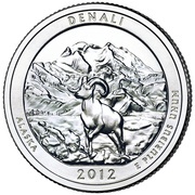 ¼ Dollar "Washington Quarter" Denali National Park and Preserve, Alaska, United States, 2012 reverse image