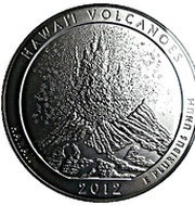 ¼ Dollar "Washington Quarter" Hawai'i Volcanoes National Park - Silver 5 oz Bullion reverse image