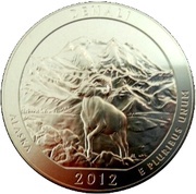 ¼ Dollar "Washington Quarter" Denali National Park and Preserve Alaska - Silver 5 oz Bullion, United States, 2012 reverse image