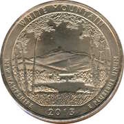 ¼ Dollar "Washington Quarter" White Mountain National Forest, New Hampshire, United States, 2013 reverse image