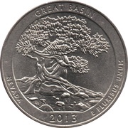 ¼ Dollar "Washington Quarter" Great Basin National Park, Nevada, United States, 2013 reverse image