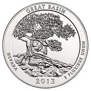 ¼ Dollar "Washington Quarter" Great Basin National Park - Silver 5 oz. Bullion, United States, 2013 reverse image