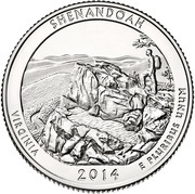 ¼ Dollar "Washington Quarter" Shenandoah National Park, Virginia - Silver Proof, United States, 2014 reverse image