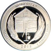 ¼ Dollar "Washington Quarter" Homestead National Monument of America, Nebraska, United States, 2015 reverse image