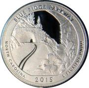 ¼ Dollar "Washington Quarter" Blue Ridge Parkway, North Carolina - Silver Proof, United States, 2015 reverse image