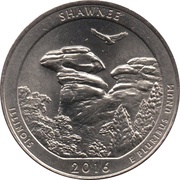 ¼ Dollar "Washington Quarter" Shawnee National Forest, Illinois, United States, 2016 reverse image