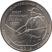 ¼ Dollar "Washington Quarter" Cumberland Gap National Historical Park, Kentucky reverse image