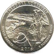 ¼ Dollar "Washington Quarter" Theodore Roosevelt National Park, North Dakota, United States, 2016 reverse image