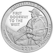¼ Dollar "Washington Quarter" Cumberland Gap National Park - Silver 5 oz Bullion, United States, 2016 reverse image