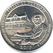 ¼ Dollar "Washington Quarter" Frederick Douglass National Historic Site, District of Columbia, United States, 2017 reverse image