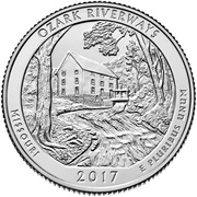 ¼ Dollar "Washington Quarter" Ozark National Scenic Riverways, Missouri, United States, 2017 reverse image