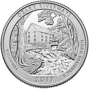 ¼ Dollar "Washington Quarter" Ozark National Scenic Riverways, Missouri - Silver Proof, United States, 2017 reverse image