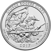 ¼ Dollar "Washington Quarter" George Rogers Clark National Historical Park, Indiana, United States, 2017 reverse image
