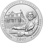 ¼ Dollar "Washington Quarter" Frederick Douglass National Historic Site, District of Columbia - Silver 5 oz Bullion, United States, 2017 reverse image