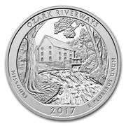 ¼ Dollar "Washington Quarter" Ozark National Scenic Riverways, Missouri - Silver 5 oz Bullion, United States, 2017 reverse image
