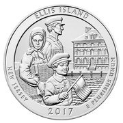 ¼ Dollar "Washington Quarter" Ellis Island (Statue of Liberty National Monument), New Jersey - Silver 5 oz Bullion, United States, 2017 reverse image