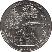 ¼ Dollar "Washington Quarter" Pictured Rocks National Lakeshore, Michigan, United States, 2018 reverse image