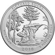 ¼ Dollar "Washington Quarter" Pictured Rocks National Lakeshore, Michigan - Silver Proof, United States, 2018 reverse image
