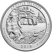 ¼ Dollar "Washington Quarter" Apostle Islands National Lakeshore, Wisconsin, United States, 2018 reverse image