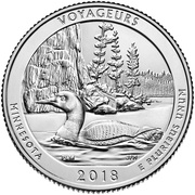 ¼ Dollar "Washington Quarter" Voyageurs National Park, Minnesota, United States, 2018 reverse image