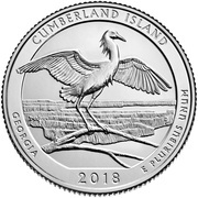 ¼ Dollar "Washington Quarter" Cumberland Island National Seashore, Georgia, United States, 2018 reverse image