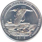 ¼ Dollar "Washington Quarter" Block Island National Wildlife Refuge, Rhode Island, United States, 2018 reverse image