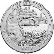 ¼ Dollar "Washington Quarter" Apostle Islands National Lakeshore, Wisconsin - Silver Proof, United States, 2018 reverse image