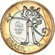1 Real Olympic Games Rio 2016 - Olympic Mascot obverse image