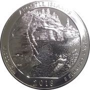 ¼ Dollar "Washington Quarter" Apostle Islands National Lakeshore - 5 oz Bullion, United States, 2018 reverse image