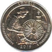 ¼ Dollar "Washington Quarter" Lowell National Historical Park, Massachusetts, United States, 2019 reverse image
