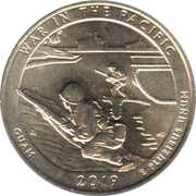 ¼ Dollar "Washington Quarter" War in the Pacific National Historical Park, Guam, United States, 2019 reverse image