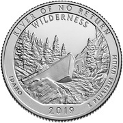 ¼ Dollar "Washington Quarter" Frank Church River of No Return Wilderness, Idaho, United States, 2019 reverse image