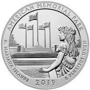 ¼ Dollar "Washington Quarter" American Memorial Park, Northern Mariana Islands - Silver 5 oz Bullion, United States, 2019 reverse image