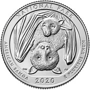 ¼ Dollar "Washington Quarter" National Park of American Samoa, United States, 2020 reverse image