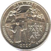 ¼ Dollar "Washington Quarter" Weir Farm National Historic Site, Connecticut, United States, 2020 reverse image