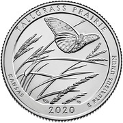 ¼ Dollar "Washington Quarter" Tallgrass Prairie National Preserve, Kansas, United States, 2020 reverse image