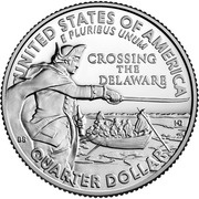 ¼ Dollar "Washington Quarter" Crossing the Delaware, United States, 2021 reverse image