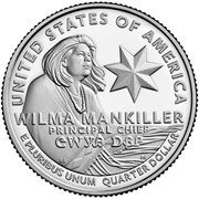¼ Dollar "Washington Quarter" Wilma Mankiller reverse image