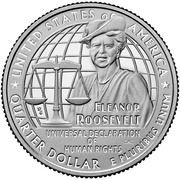 ¼ Dollar "Washington Quarter" Eleanor Roosevelt, United States, 2023 reverse image