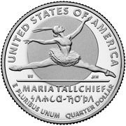 ¼ Dollar "Washington Quarter" Maria Tallchief, United States, 2023 reverse image