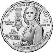 25 Cents "Washington Quarter" Dr. Mary Edwards Walker, United States, 2024 reverse image