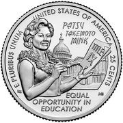 25 Cents "Washington Quarter" Patsy Takemoto Mink, United States, 2024 reverse image
