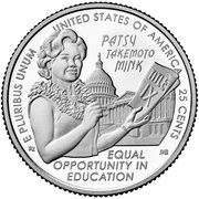 25 Cents "Washington Quarter" Patsy Takemoto Mink reverse image