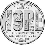 25 Cents "Washington Quarter" Rev. Dr. Pauli Murray, United States, 2024 reverse image