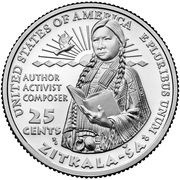 25 Cents "Washington Quarter" Zitkala-Ša, United States, 2024 reverse image