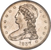 50 Cents "Capped Bust Half Dollar" Reeded edge obverse image