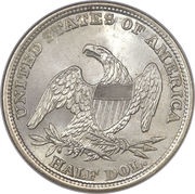 ½ Dollar "Capped Bust Half Dollar" HALF DOL. below eagle, United States, 1838-1839 reverse image