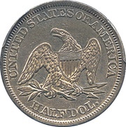 ½ Dollar "Seated Liberty Half Dollar", United States, 1839-1853 reverse image
