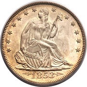 ½ Dollar "Seated Liberty Half Dollar" with date arrows, rays around eagle obverse image
