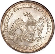 ½ Dollar "Seated Liberty Half Dollar" without date arrows, United States, 1856-1866 reverse image